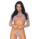 Komplet tęczowej bielizny Rainbow Top, String & Crop Top