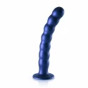 Beaded g-spot dildo - 8'' / 20,5 cm - gun metal