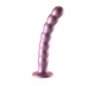 Beaded g-spot dildo - 8'' / 20,5 cm - gun metal