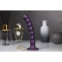 Beaded g-spot dildo - 8'' / 20,5 cm - gun metal