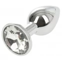 Anal Plug Metallic Buttplug Small Silver/Clear Pas