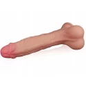 9.5'' Sliding Skin Dual Layer Dong - Whole Testicle