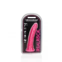 Slim dildo suction cup - gitd - 7'' / 18 cm - neon pink