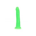 Slim dildo suction cup - gitd - 7'' / 18 cm - neon pink