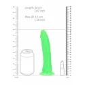 Slim dildo suction cup - gitd - 7'' / 18 cm - neon pink