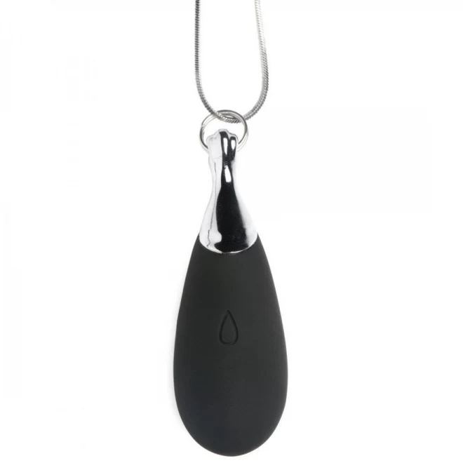 Vibrating silicone teardrop necklace