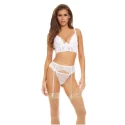 BOMBSHELL BOUDOIR PEEK A BOO WIRE 3 PC SET BLK, L