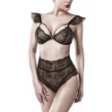 Grey velvet 2-teiliges cap sleeves bh set 