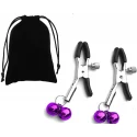 Nipple Clamps with Bell Purple Guilty Toys