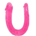 2 Realistic Heads Double Dildo Jelly Pink 28 cm Mo