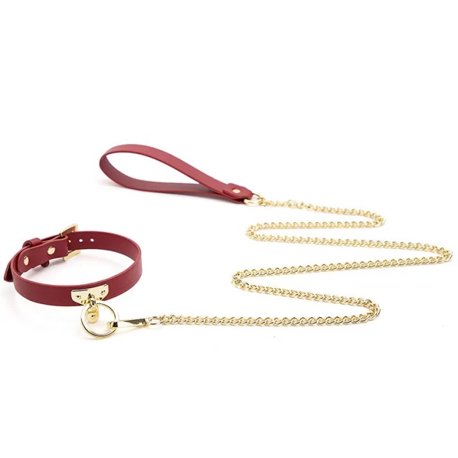 Guilty Toys Luxury Red/Gold Leash and Collar Set