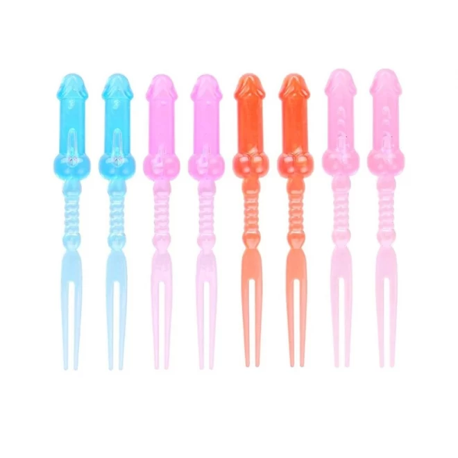 Widelczyki peniski 8 Penis Forks Set Mix Colours