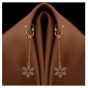 Klipsy do warg sromowych Pierced Clitoral Jewelry Dangle With Snowflake