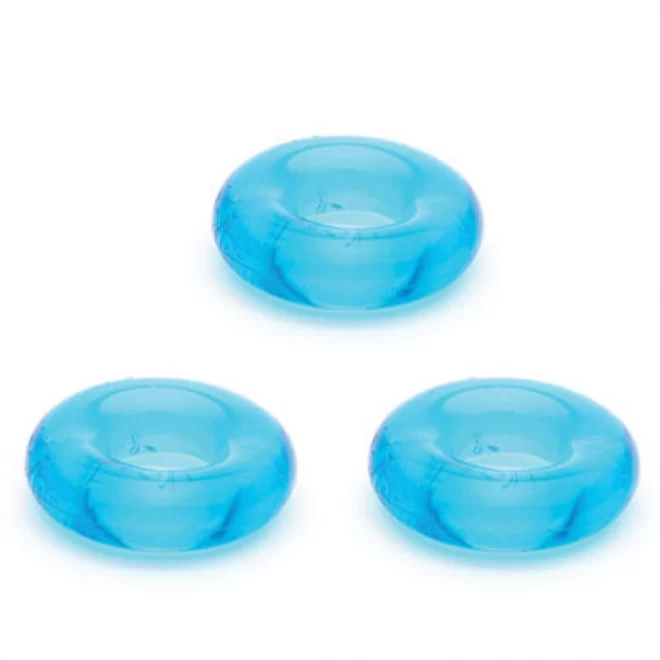 Chubby rubber cockring 3-pack - ice blue