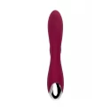 Vibrator with clitoral stimulator L'EROINA by TOYFA Mion, silicone, burgundy, 22 cm