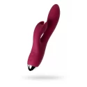 Vibrator with clitoral stimulator L'EROINA by TOYFA Mion, silicone, burgundy, 22 cm