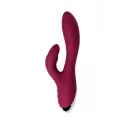 Vibrator with clitoral stimulator L'EROINA by TOYFA Mion, silicone, burgundy, 22 cm