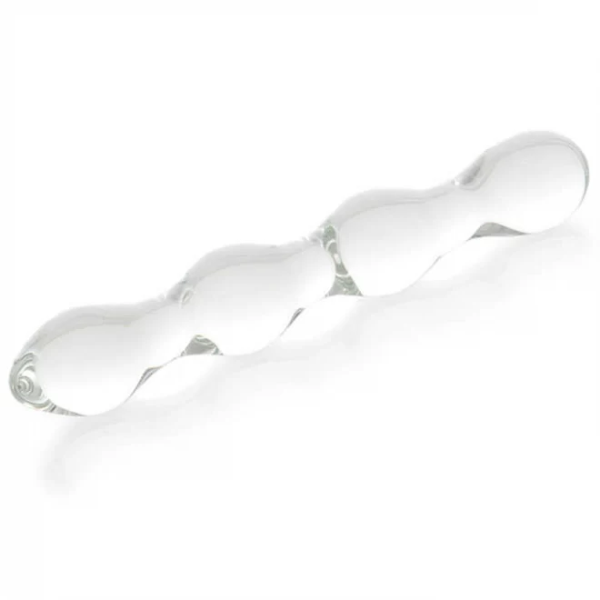 Dildo, transparent, glass, 18,7 cm