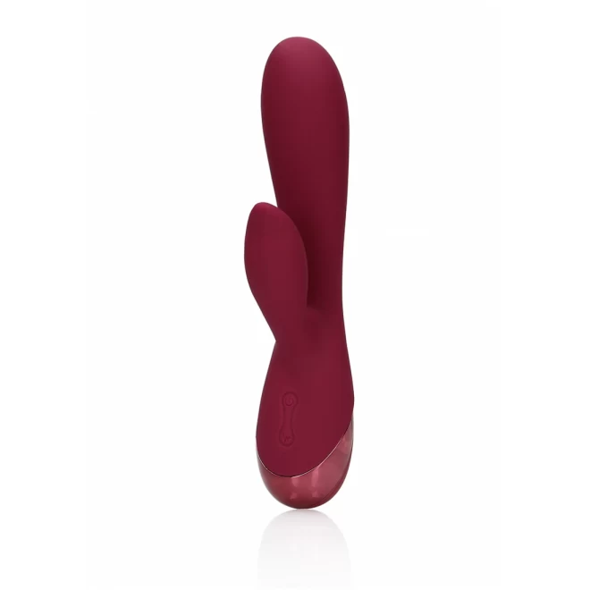 Smooth silicone rabbit vibrator - dark cherry