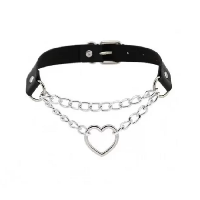 Obroża z sercem Metal Heart Collar Fetish Love