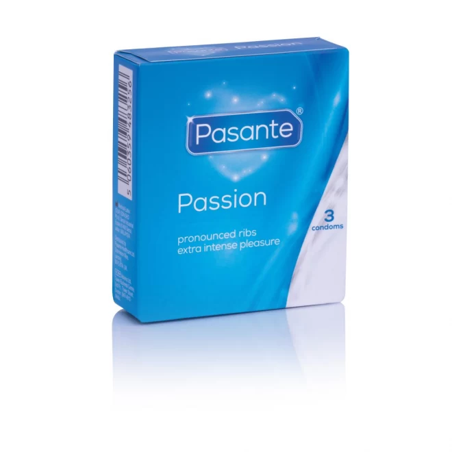 Prezerwatywy z prążkami Pasante Ribbed Passion 3szt.