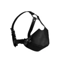 Head harness with mouth cover and breath ball gag