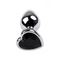 Metal by TOYFA, Anal rhinestone, metal, silver, with tourmaline crystal, 7 cm, O 2.7 cm, 50 g