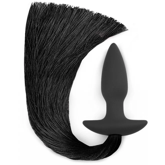 Anal Plug with Pony Tail Black