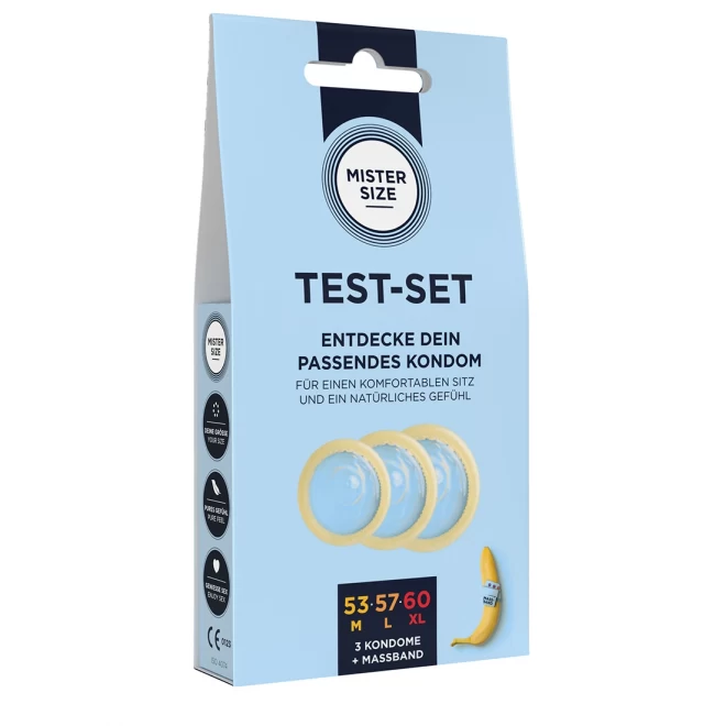 Pure feel test set - condoms 53, 57, 60 mm - 3 pieces - de