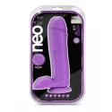 NEO ELITE 10INCH COCK WITH BALLS NEON PURPLE