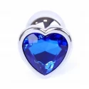 Plug-Jawellery Silver Heart PLUG- Dark Blue