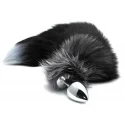 Alive black&white fox tail m