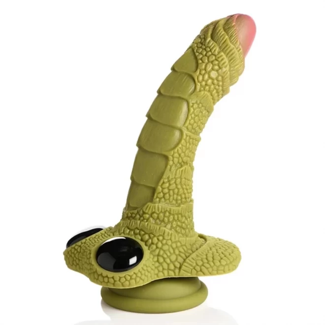 Swamp monster scaly silicone dildo - black